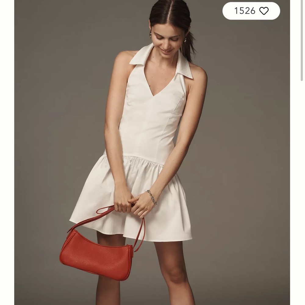 Maeve White Dress with collar